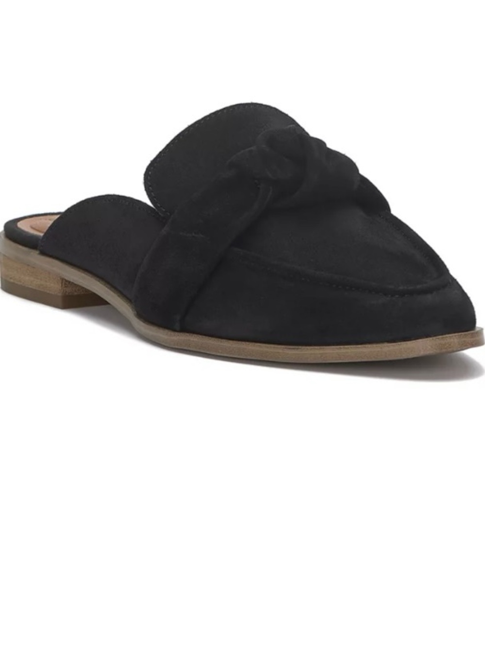 Lucky Brand Black Suede Knot-Front Mule